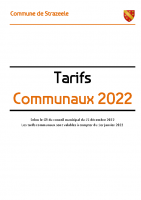 Tarifs communaux 2022